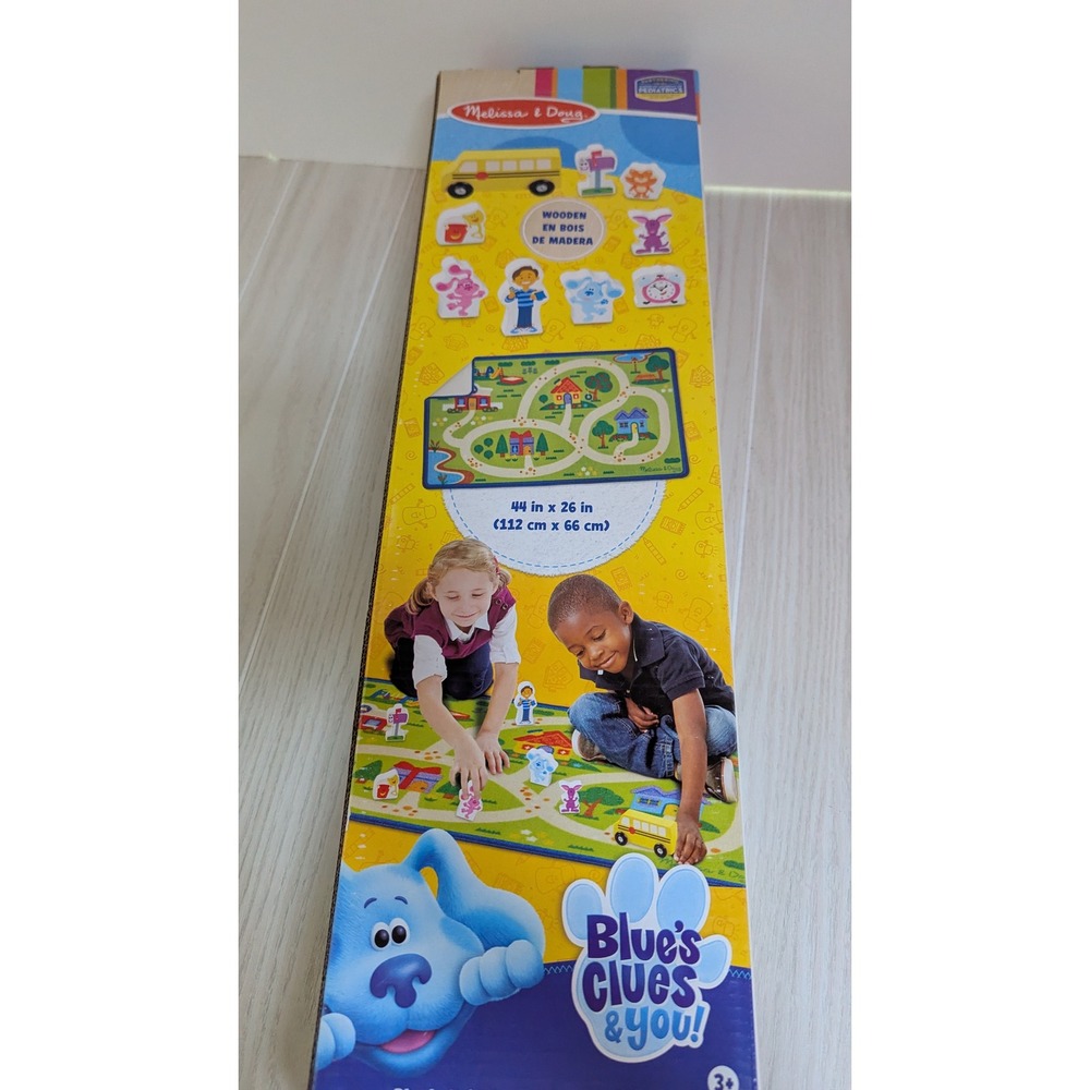 Melissa & Doug Blues Clues & You Neighborhood Activity Rug 44x26 Playset 10pc - Picture 3 of 9